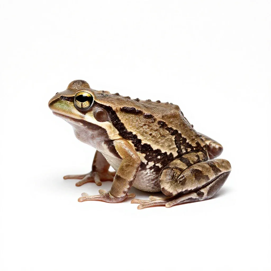 Leptodactylid frog isolated on a white background