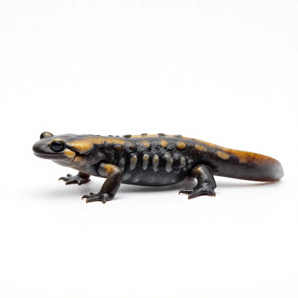 Limestone salamander isolated on a white background