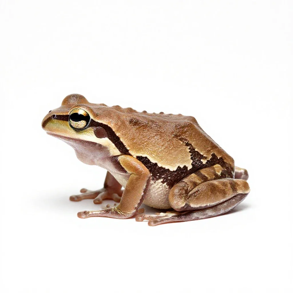 Lowland burrowing treefrog isolated on a white background