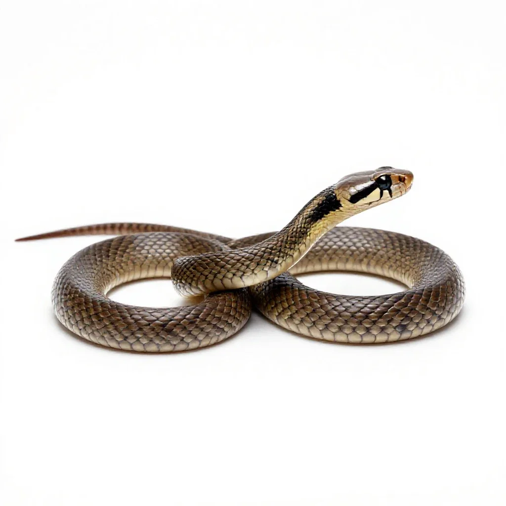 Lyre snake isolated on a white background