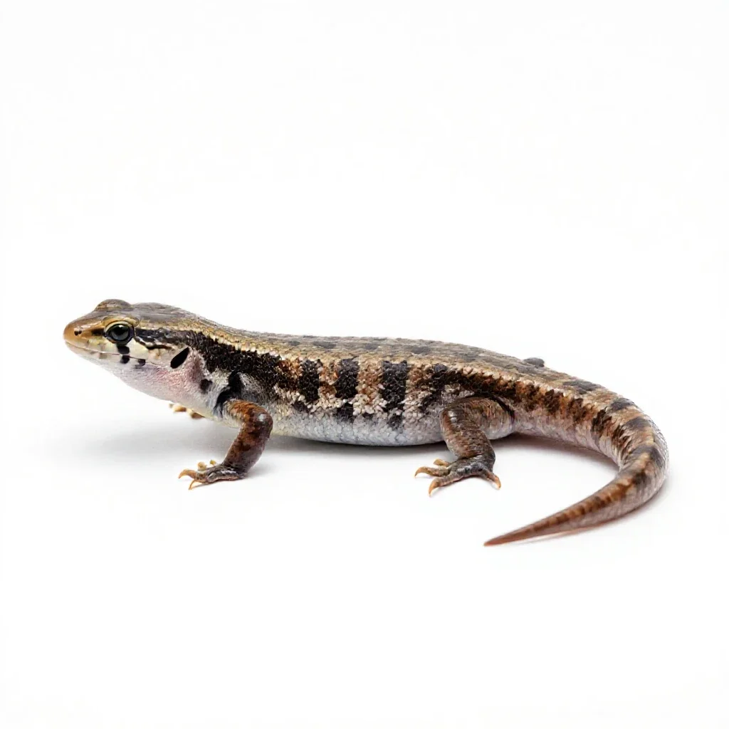 Mountain skink isolated on a white background