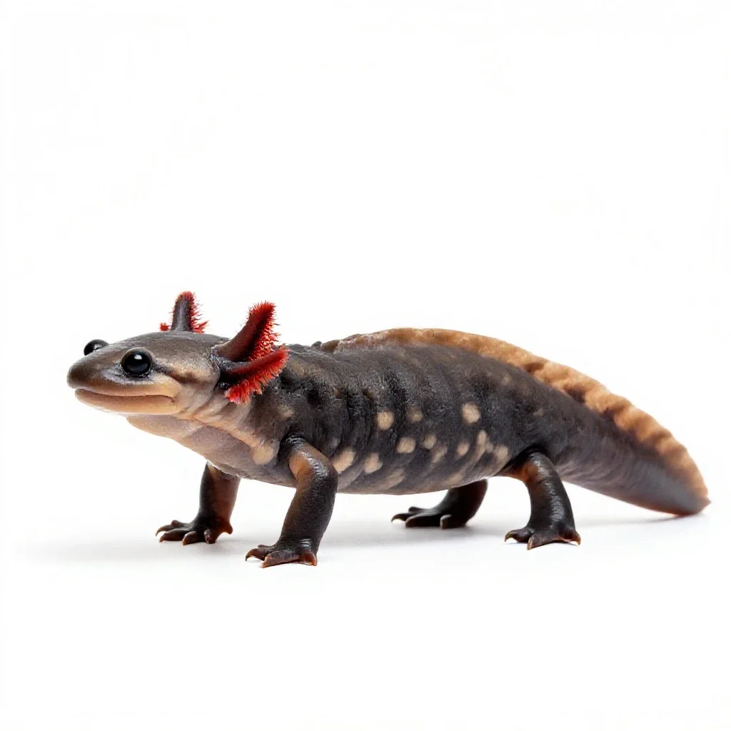 Mud puppy isolated on a white background
