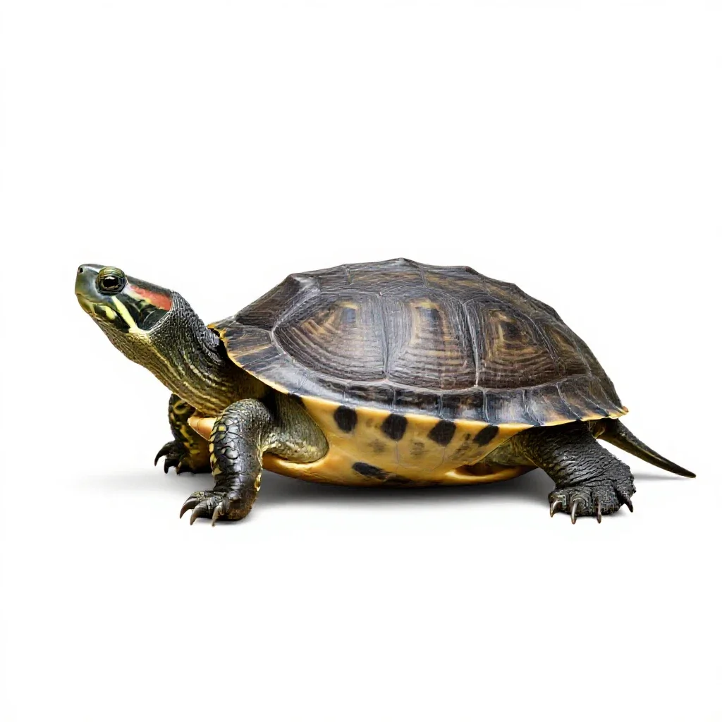 Mud turtle isolated on a white background