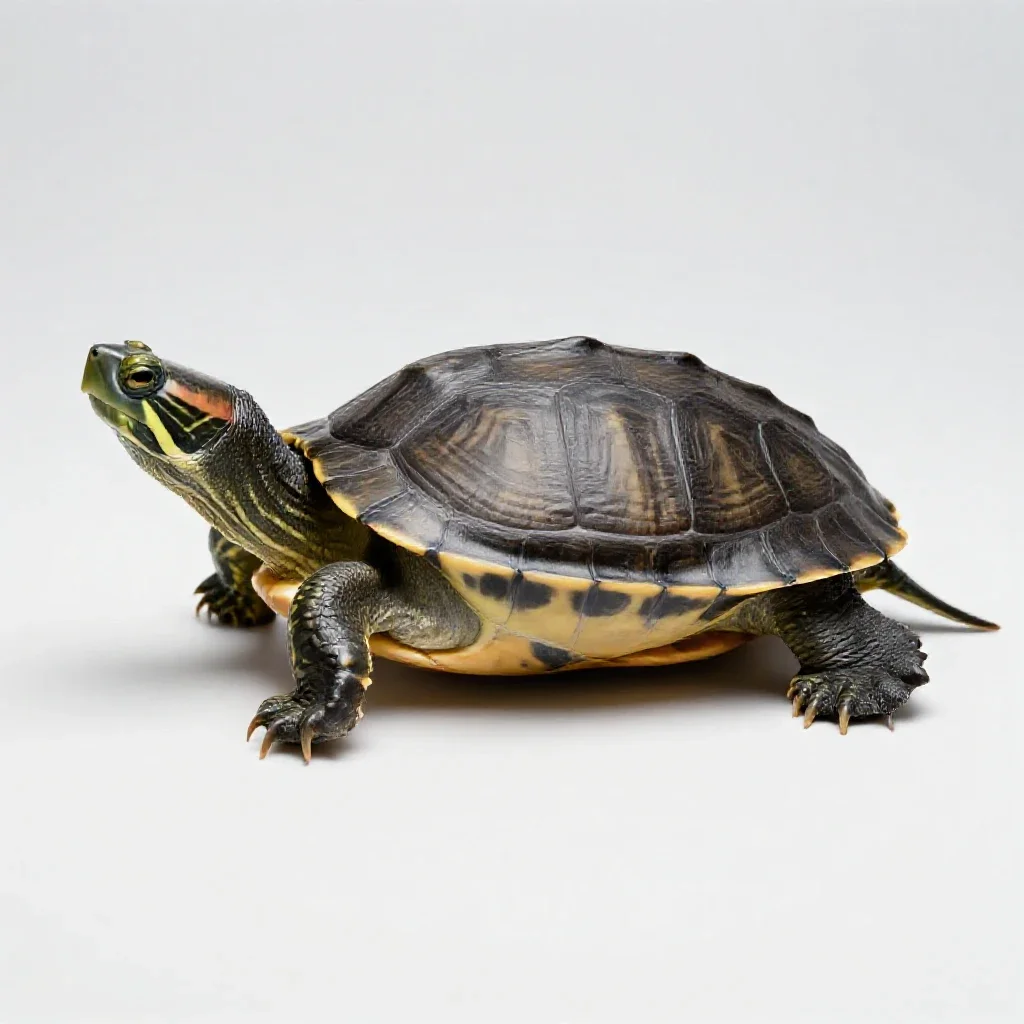 Musk turtle isolated on a white background