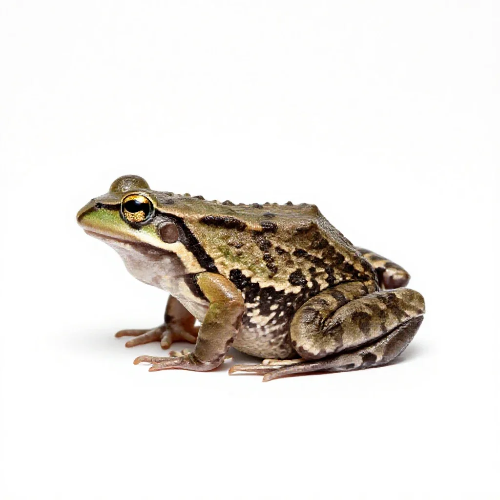 Pickerel frog isolated on a white background