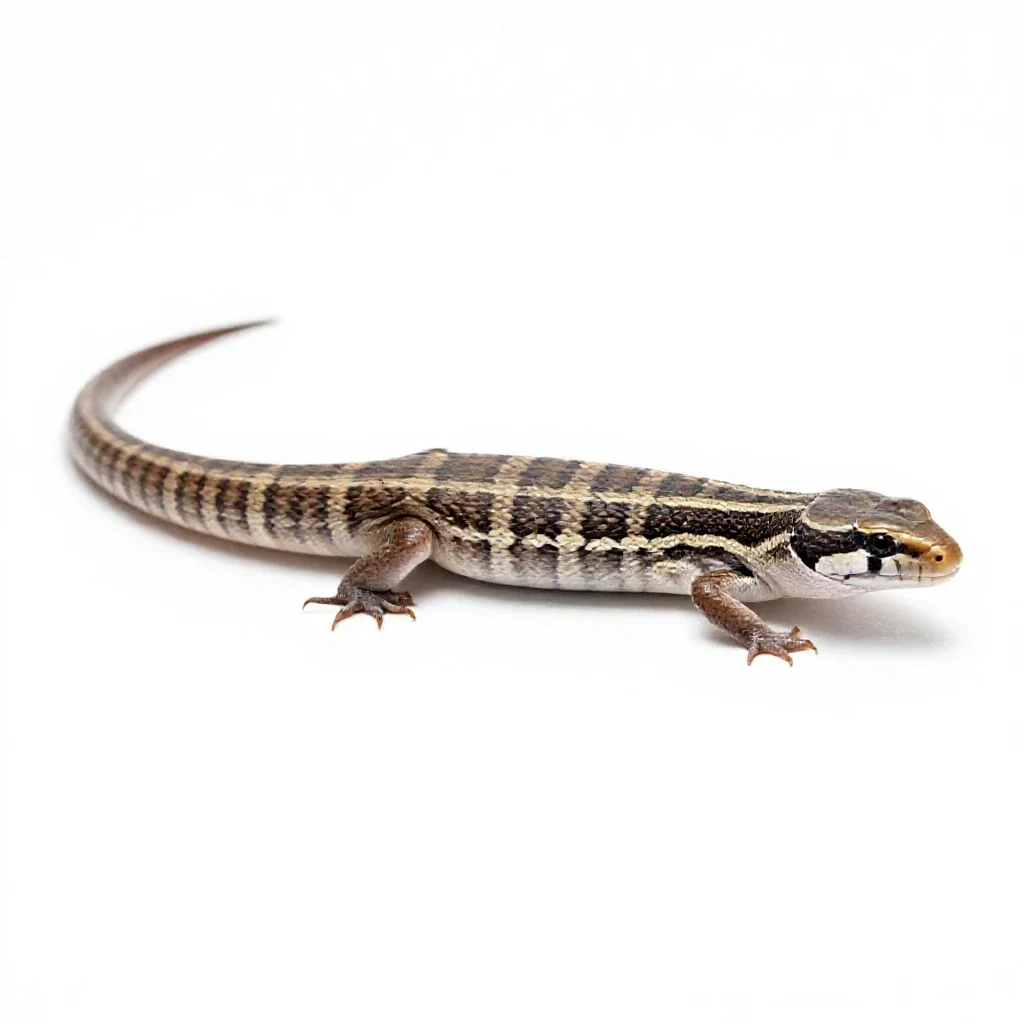 Plateau striped whiptail isolated on a white background