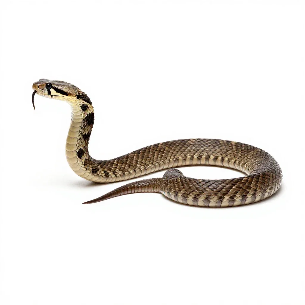 Prairie rattlesnake isolated on a white background
