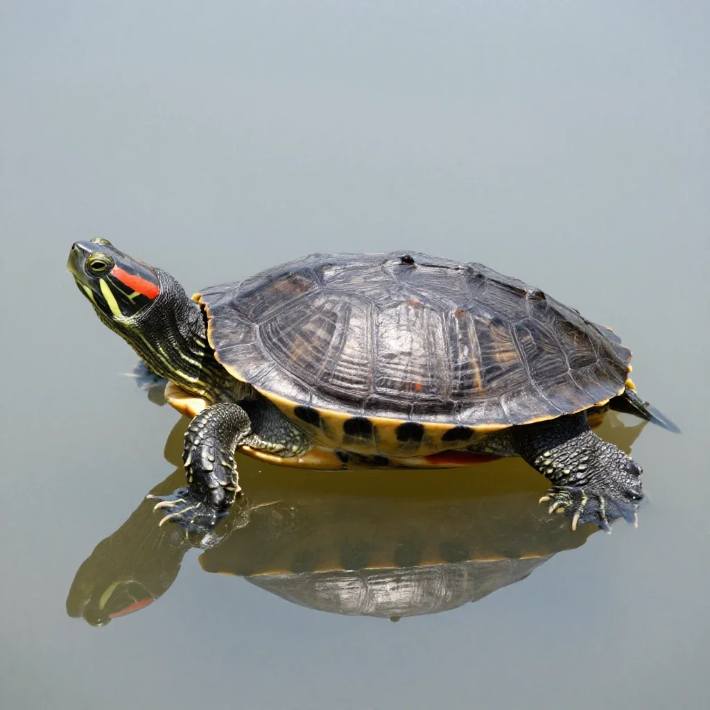 Red-bellied terrapin isolated on a white background