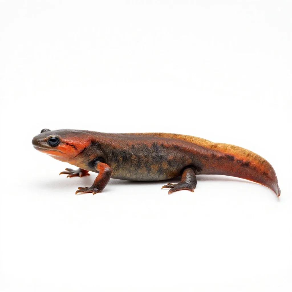 Red eft isolated on a white background