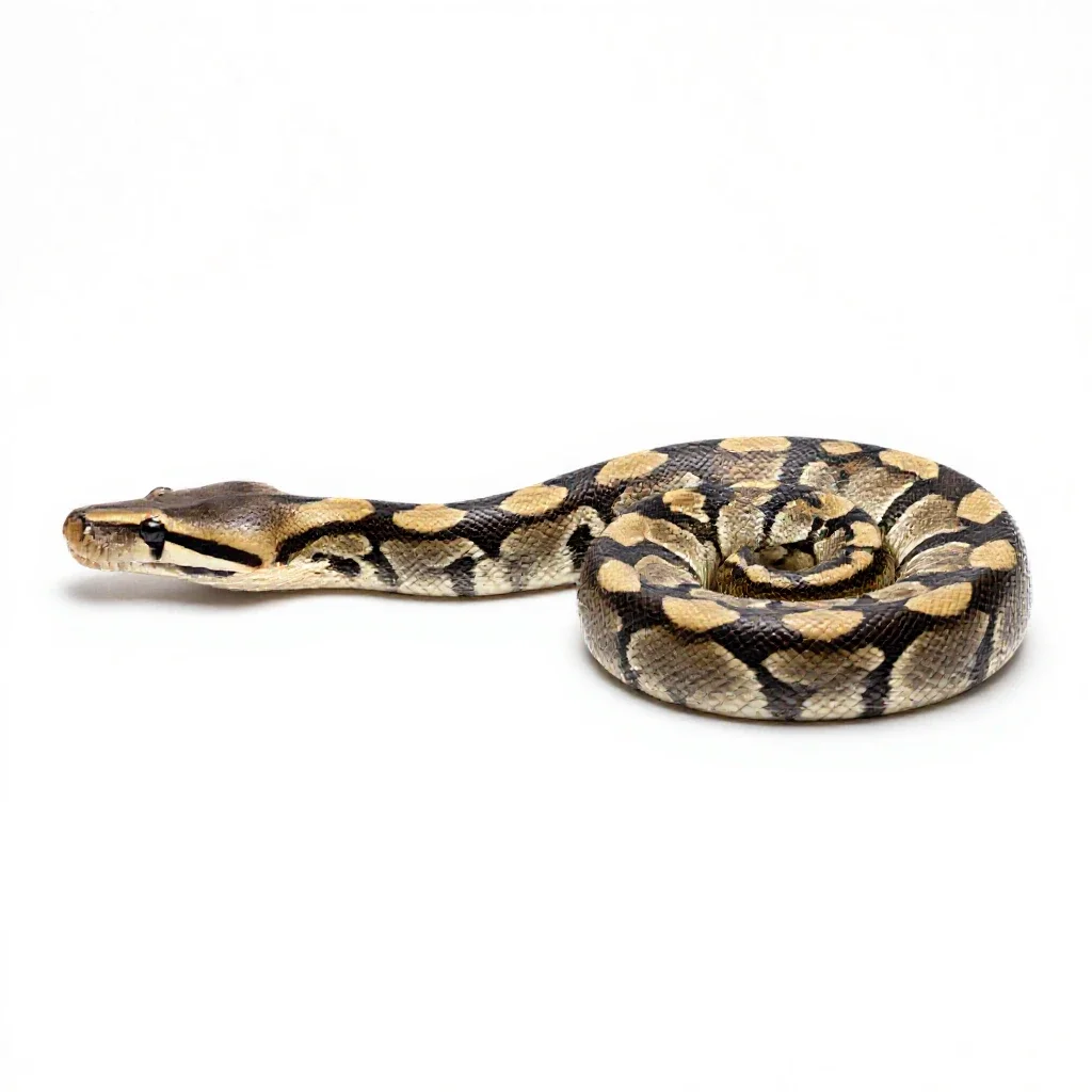 Reticulated python isolated on a white background