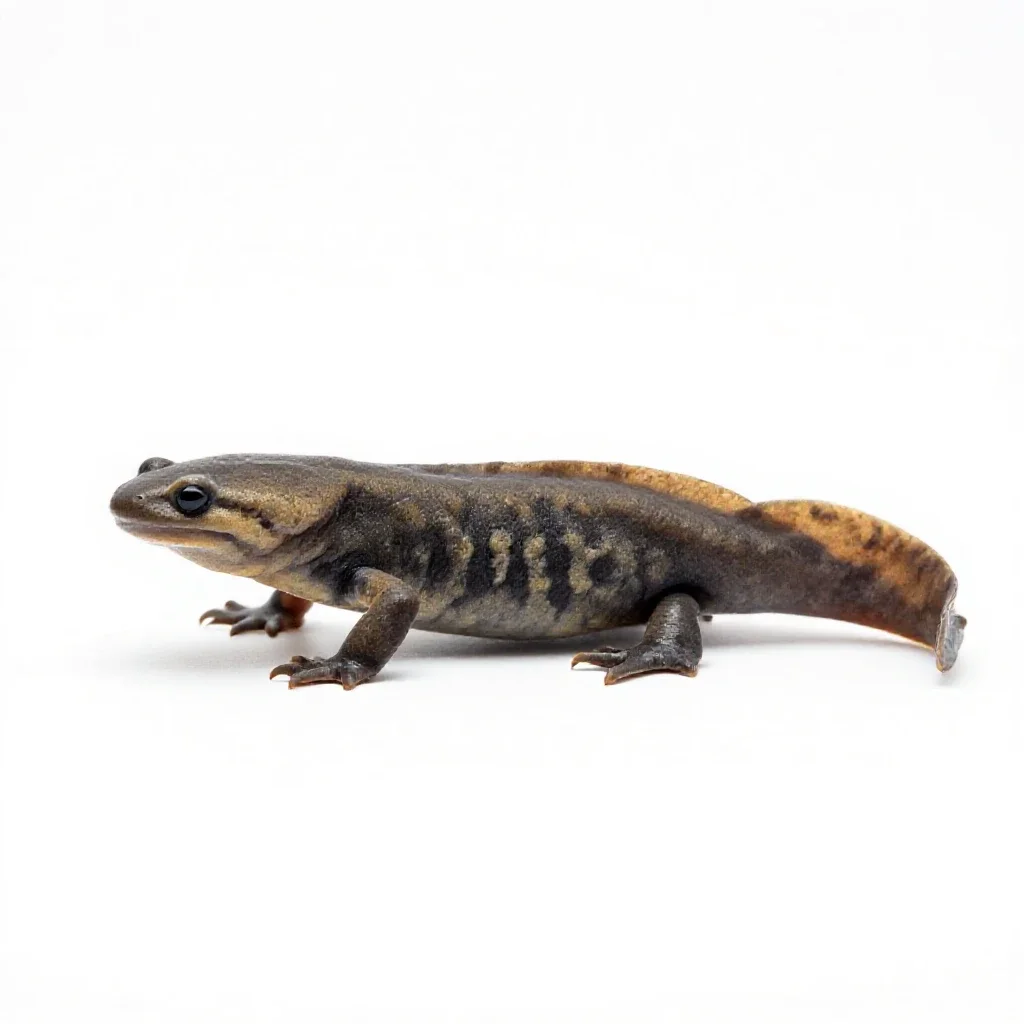 Rough-skinned newt isolated on a white background