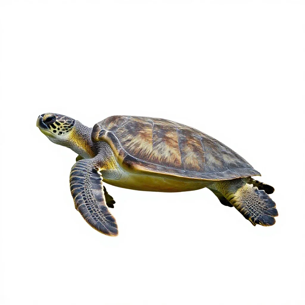 Sea turtle isolated on a white background