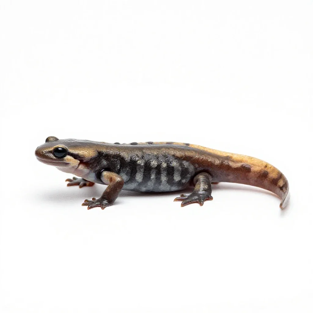 Slender salamander isolated on a white background