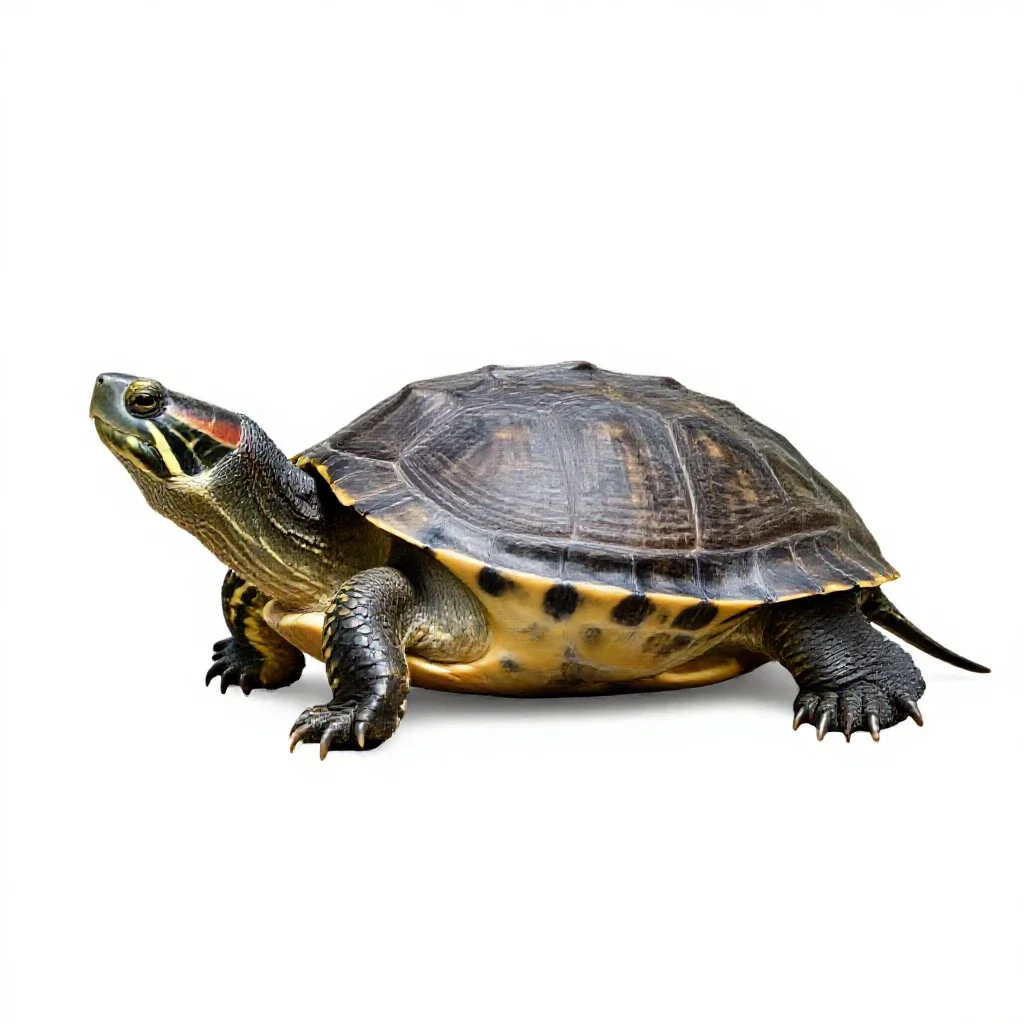 Snapping turtle isolated on a white background