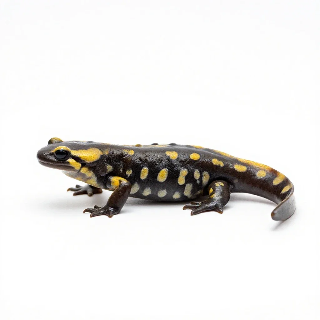 Spotted salamander isolated on a white background