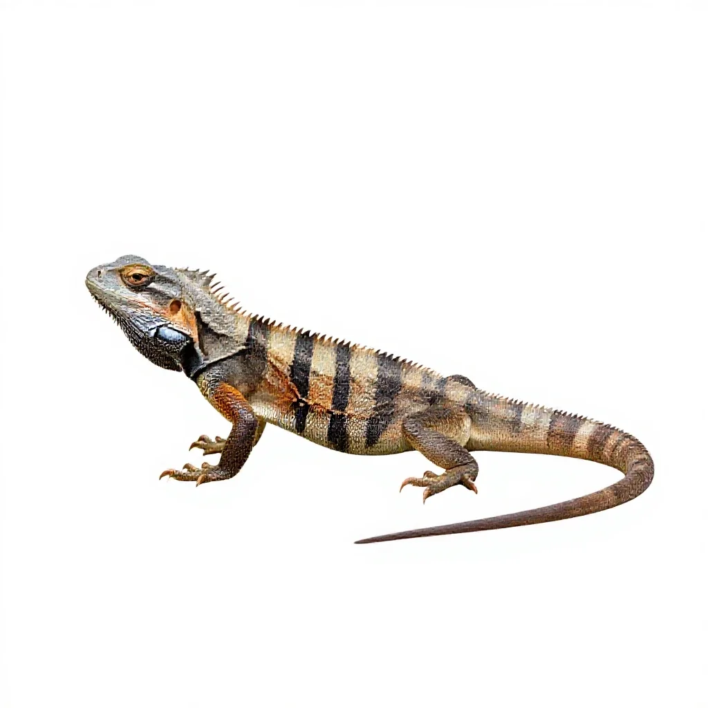 Teiid lizard isolated on a white background
