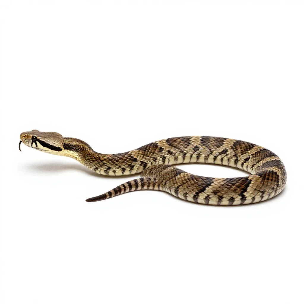 Tiger rattlesnake isolated on a white background