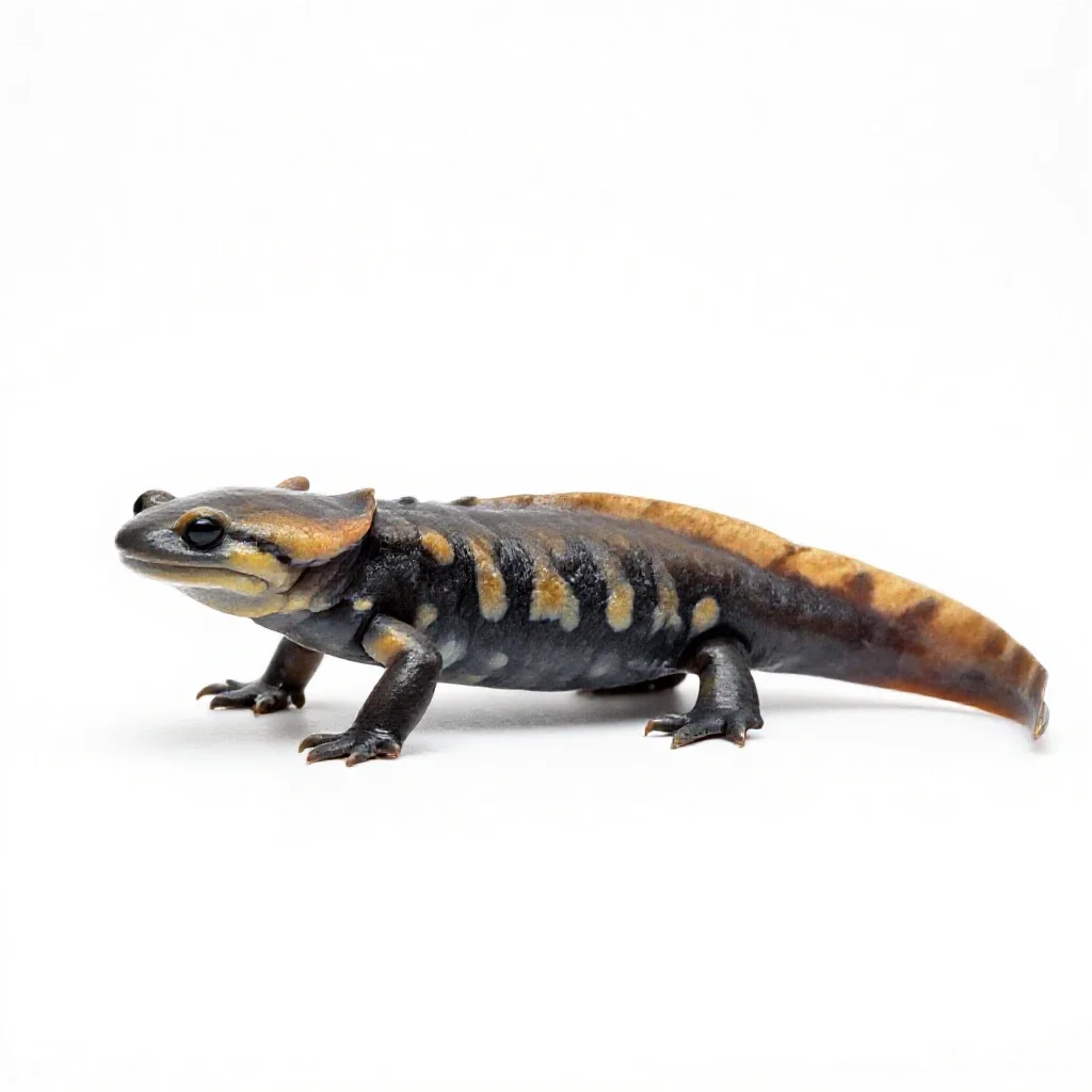 Tiger salamander isolated on a white background