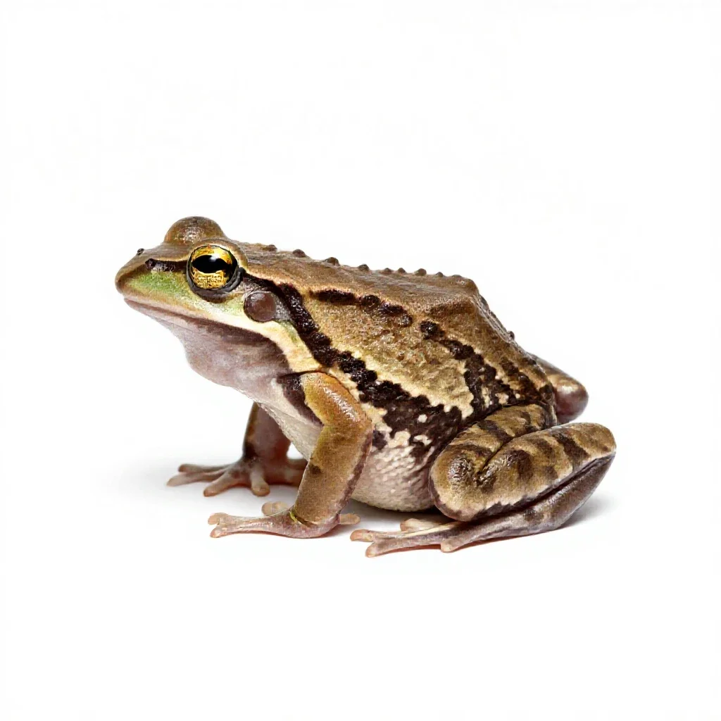 Tongueless frog isolated on a white background