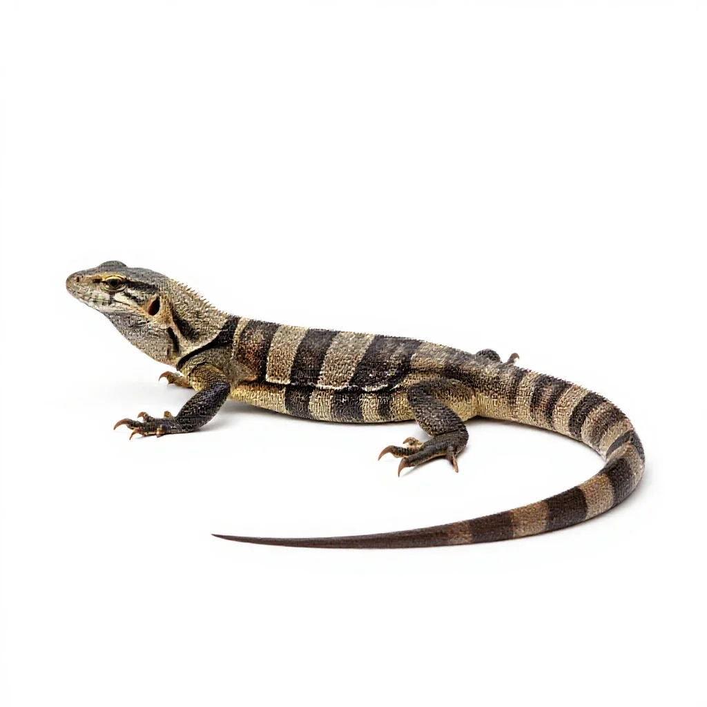 Venomous lizard isolated on a white background