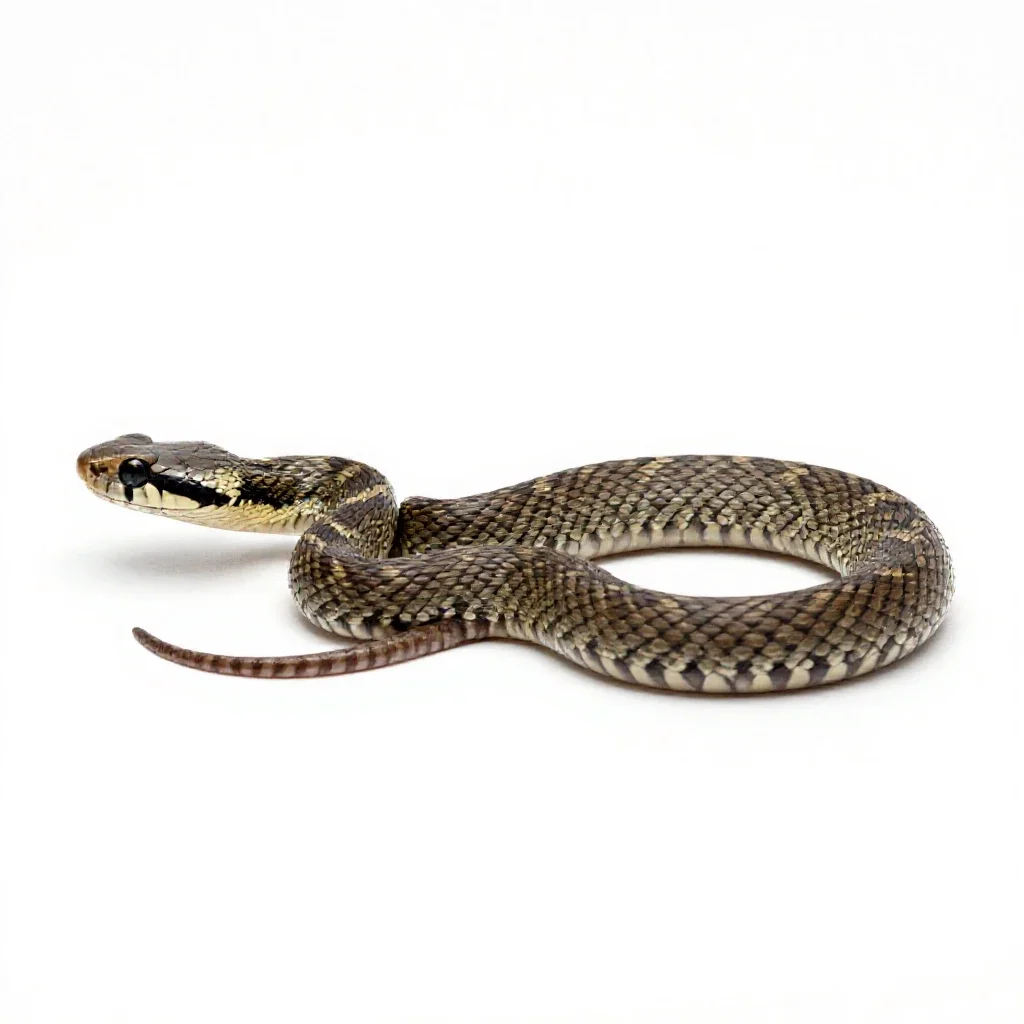 Viperine grass snake isolated on a white background