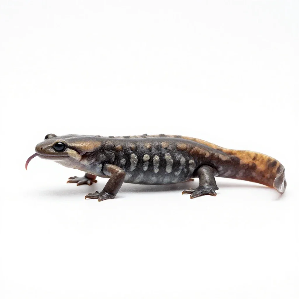 Web-toed salamander isolated on a white background