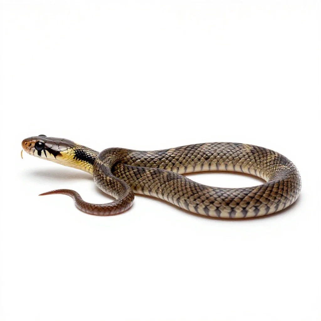 Western blind snake isolated on a white background