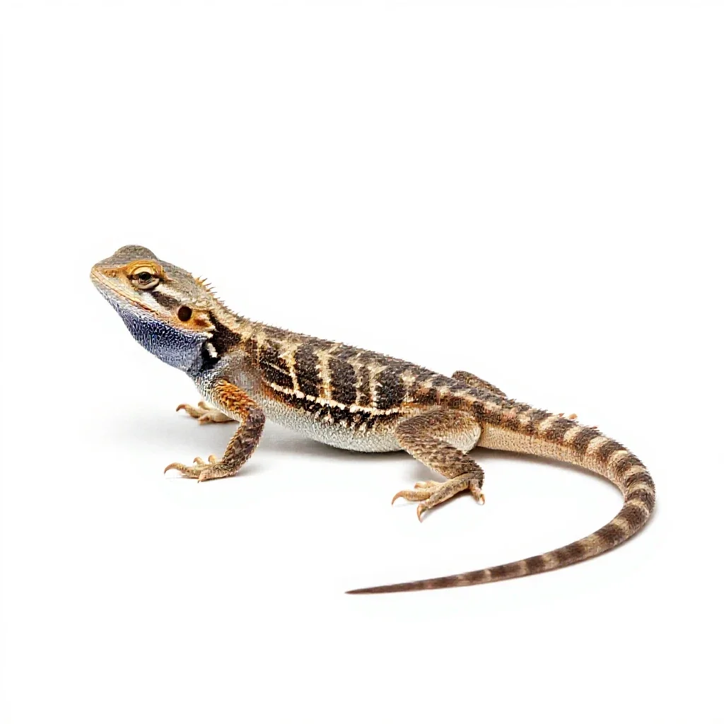 Western fence lizard isolated on a white background