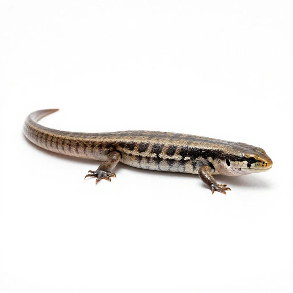 Western skink isolated on a white background