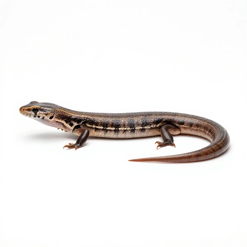 Worm lizard isolated on a white background