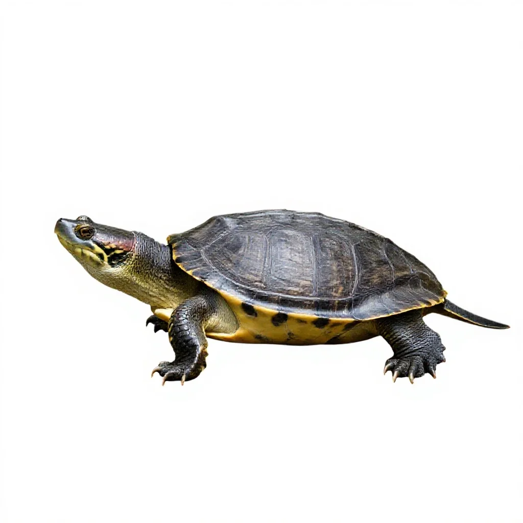 Alligator snapping turtle isolated on a white background