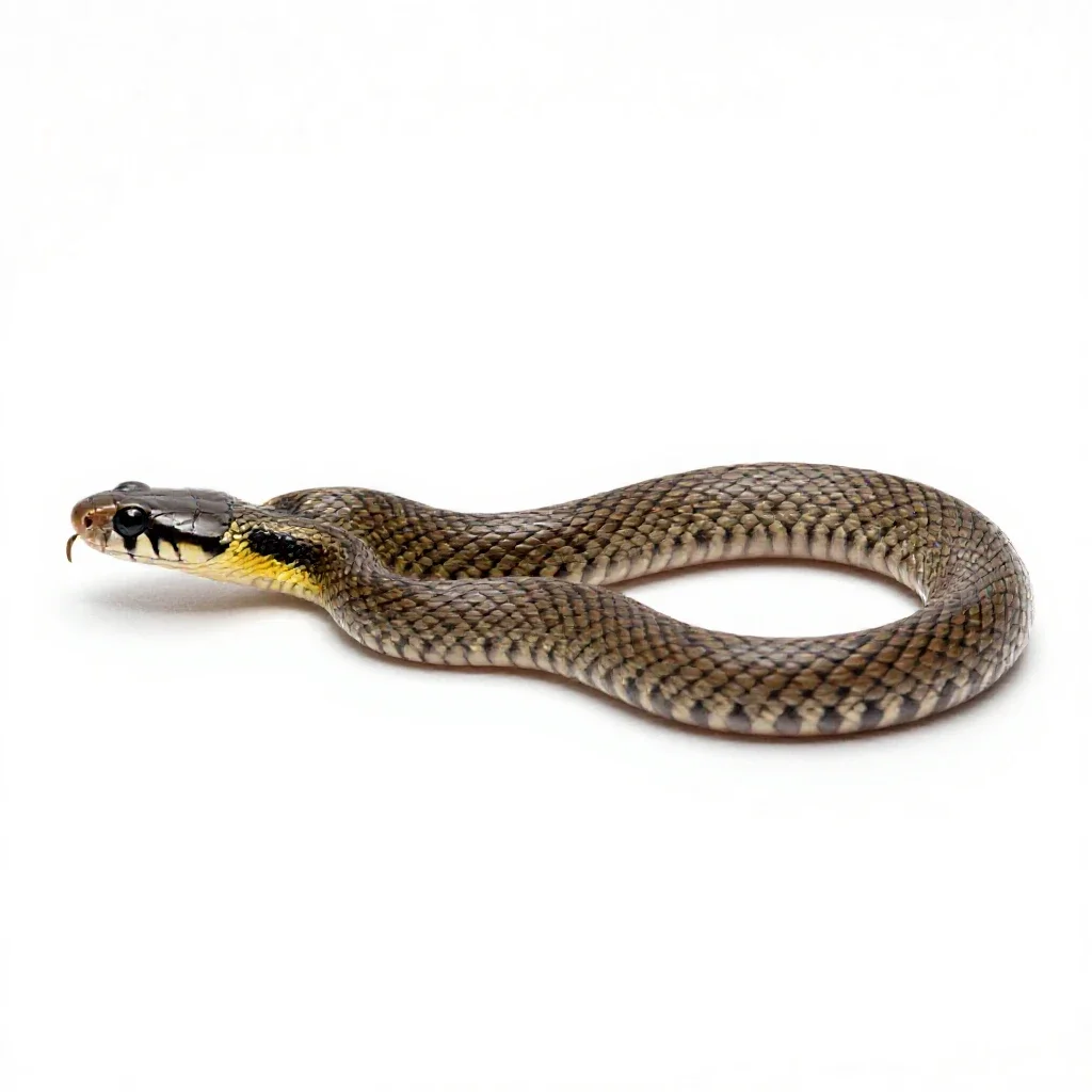 Eastern ground snake isolated on a white background