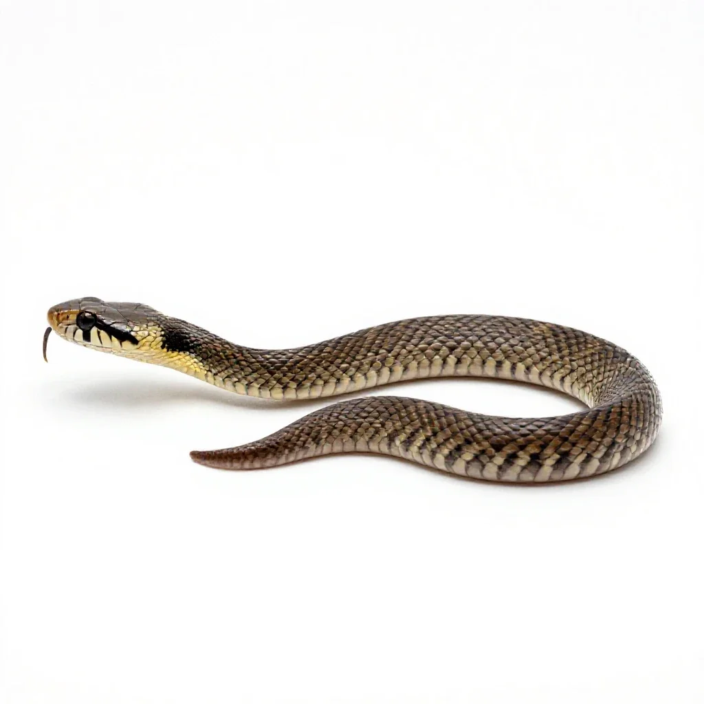 Eastern indigo snake isolated on a white background