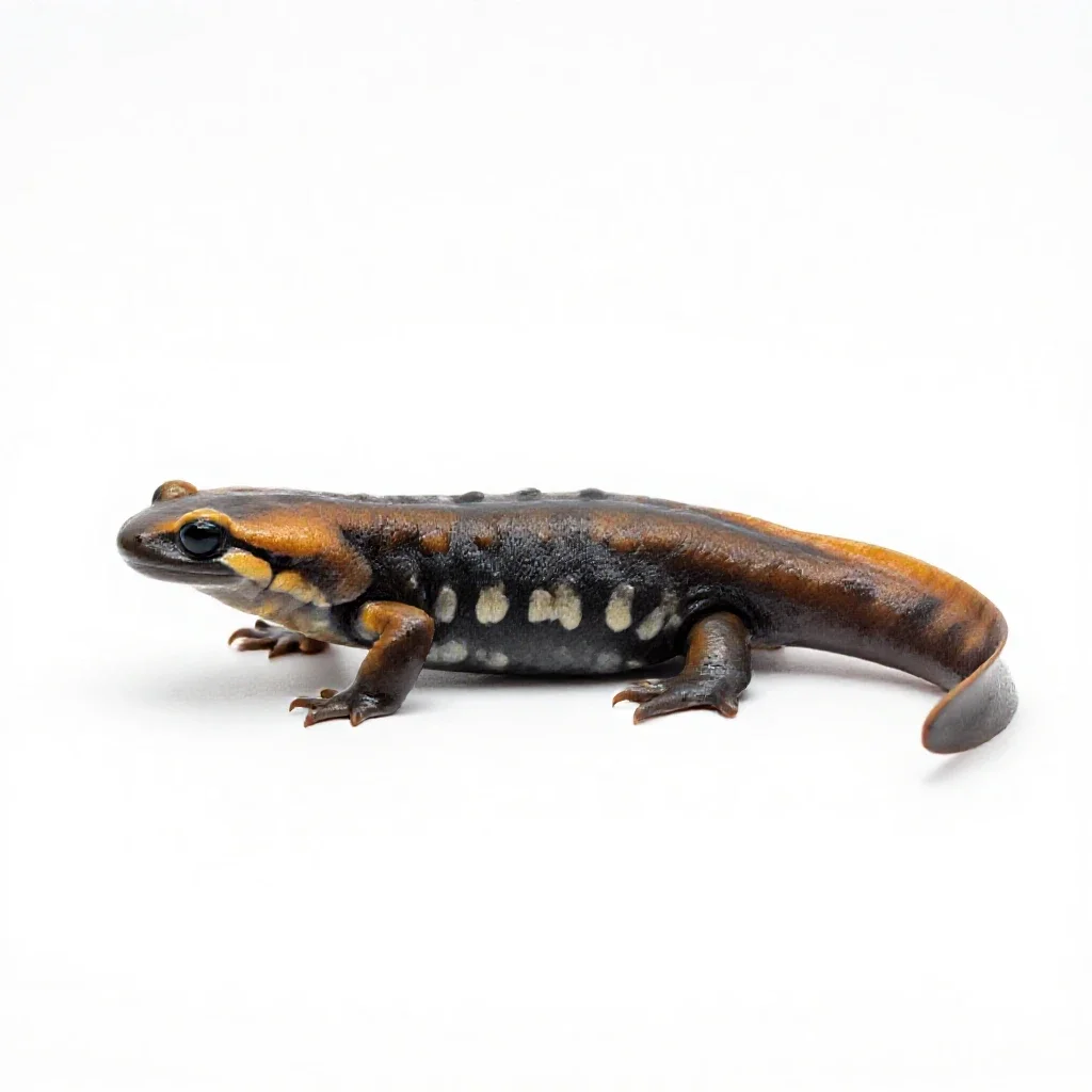 Eastern red-backed salamander isolated on a white background