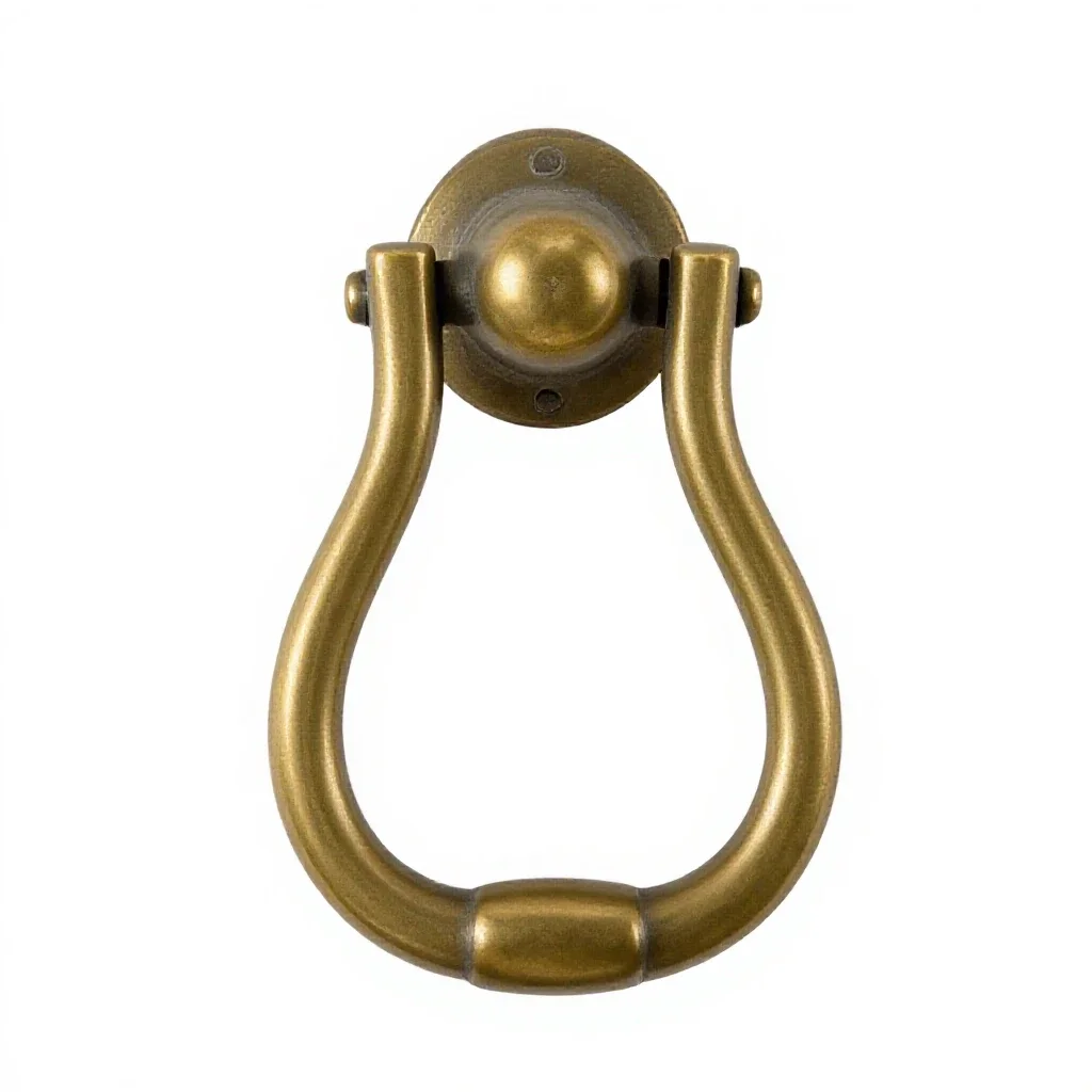 Brass door knocker isolated on a white background