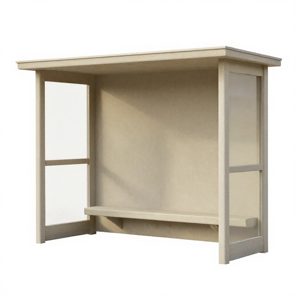 Bus shelter isolated on a white background