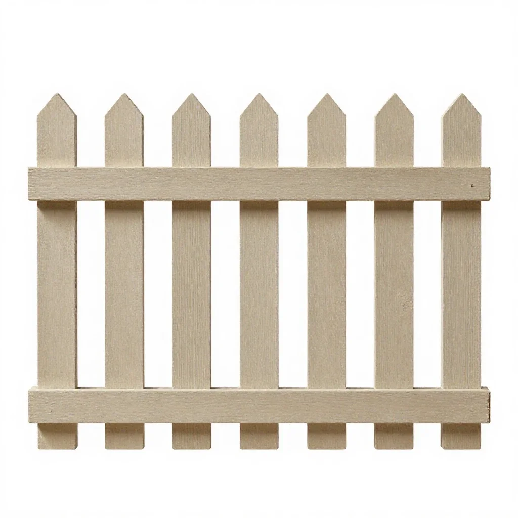 Picket fence section isolated on a white background