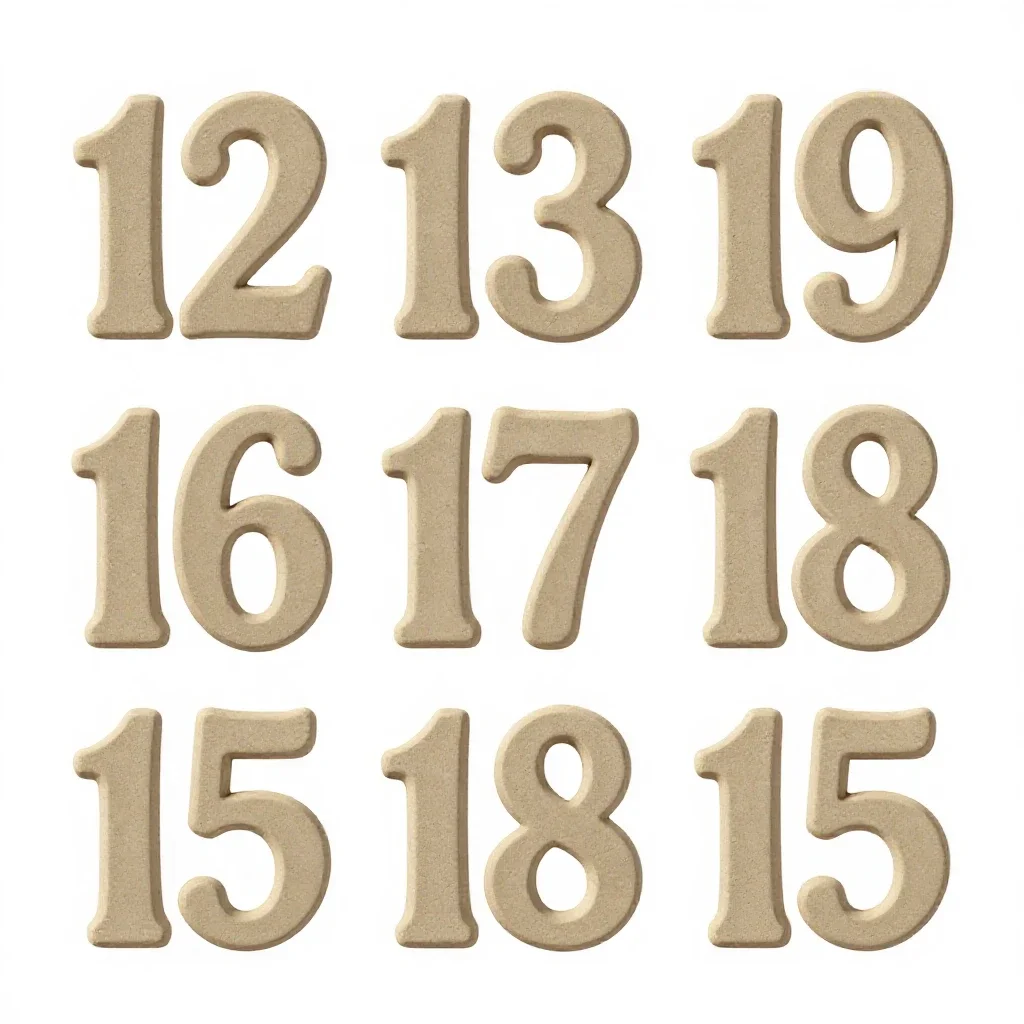 Set of house numbers isolated on a white background