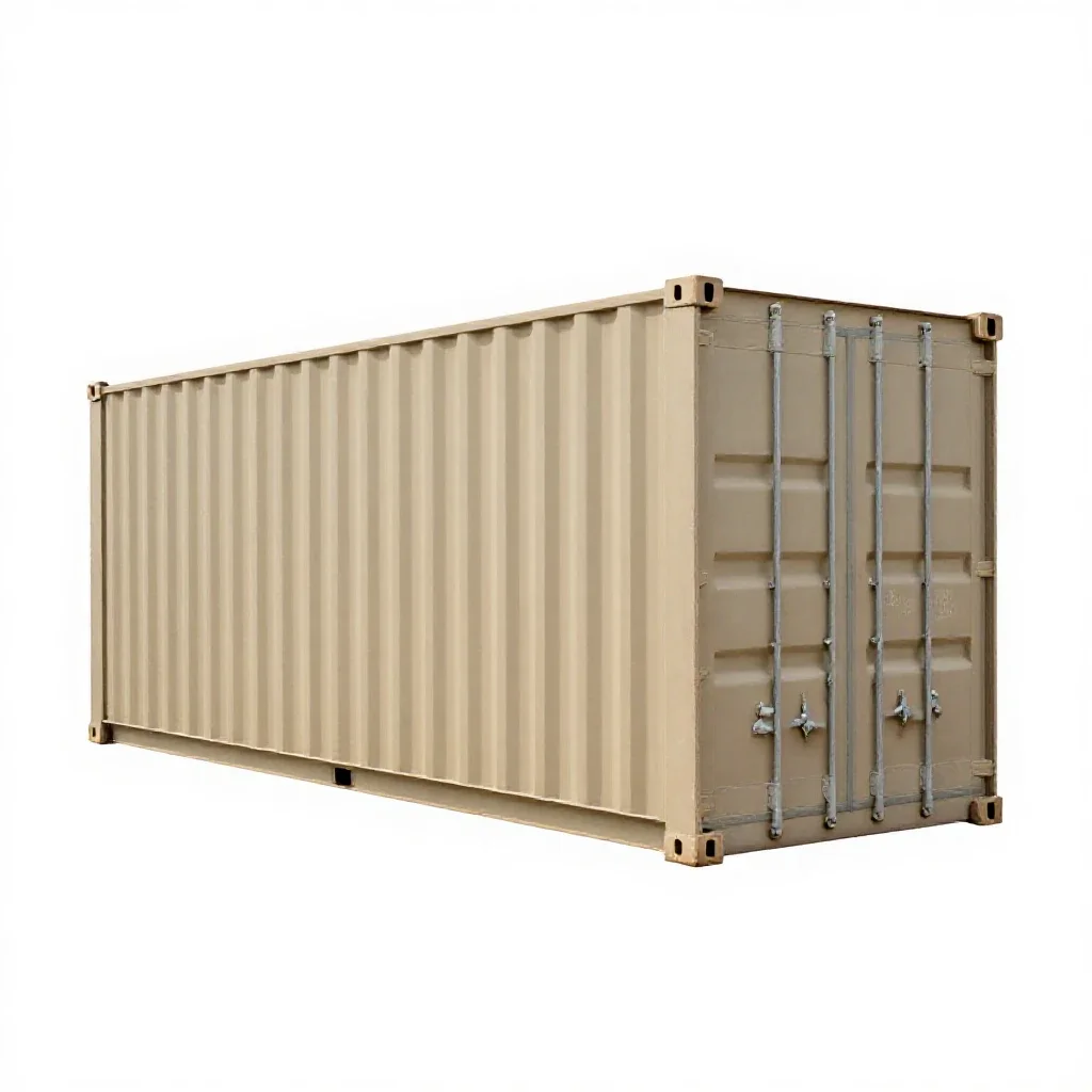 Shipping container home module isolated on a white background