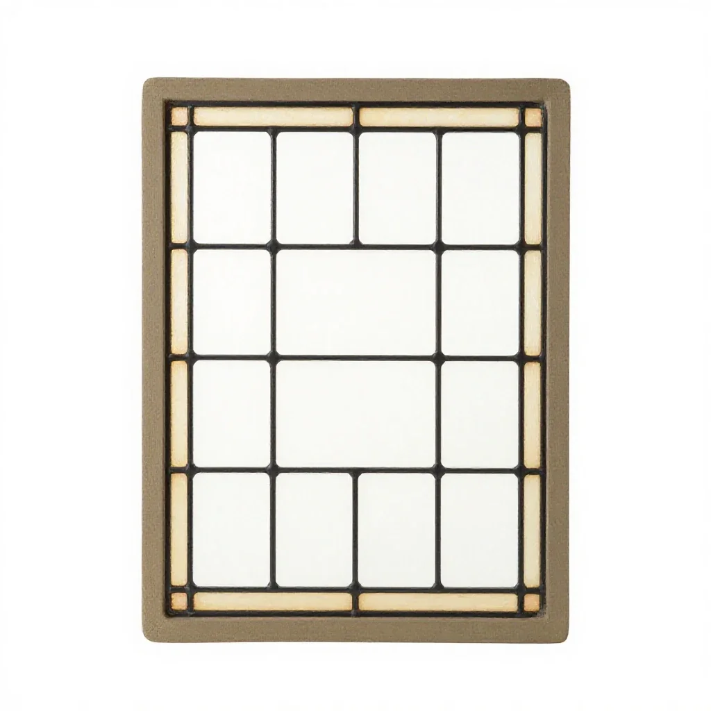 Stained glass panel isolated on a white background
