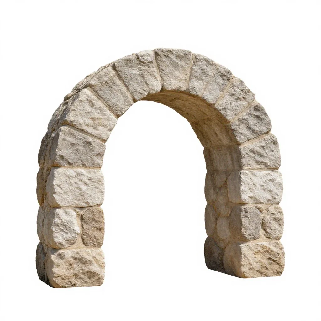 Stone arch keystone isolated on a white background