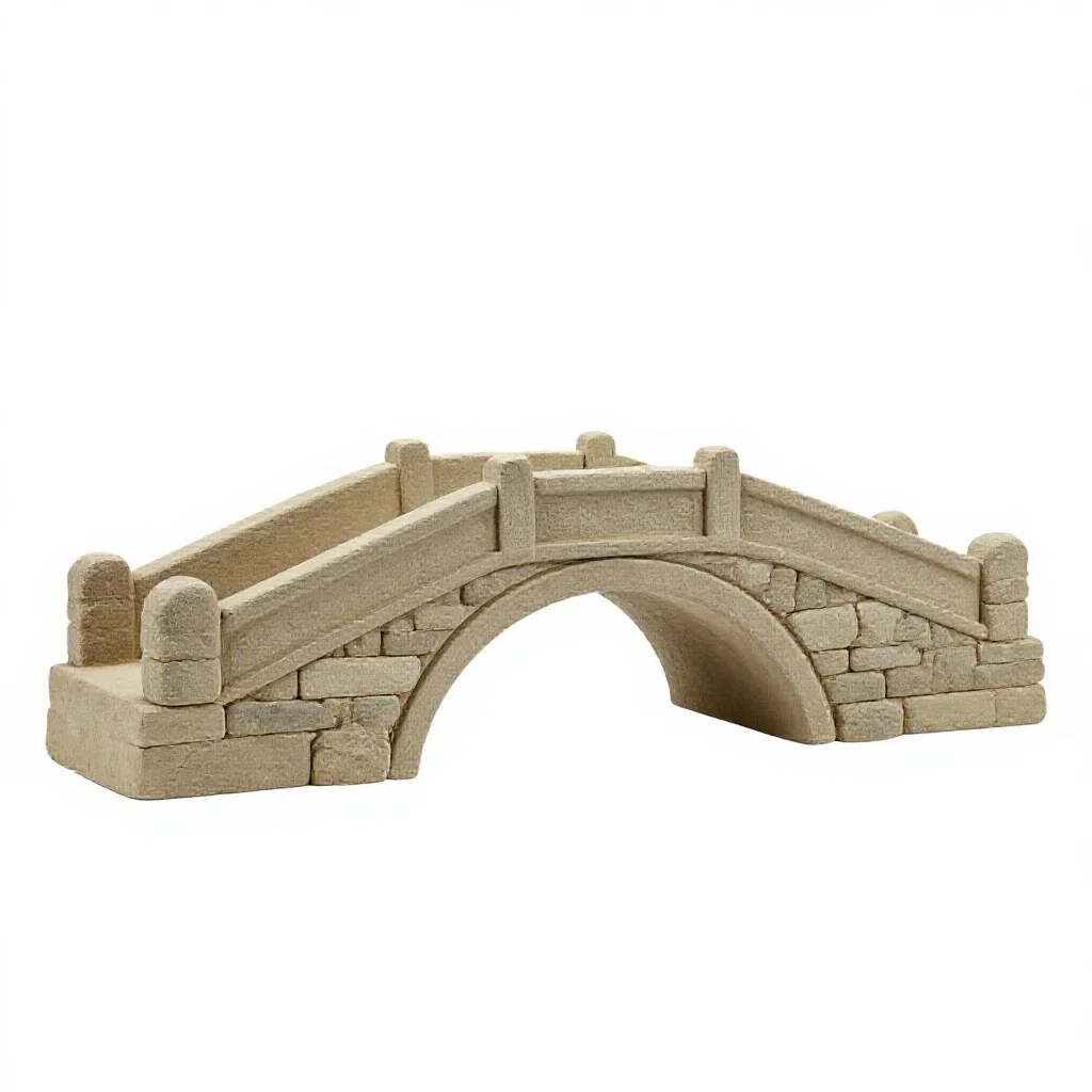 Stone bridge model isolated on a white background