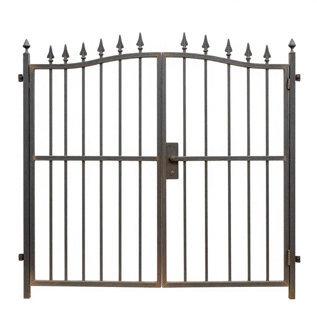 Wrought iron gate isolated on a white background
