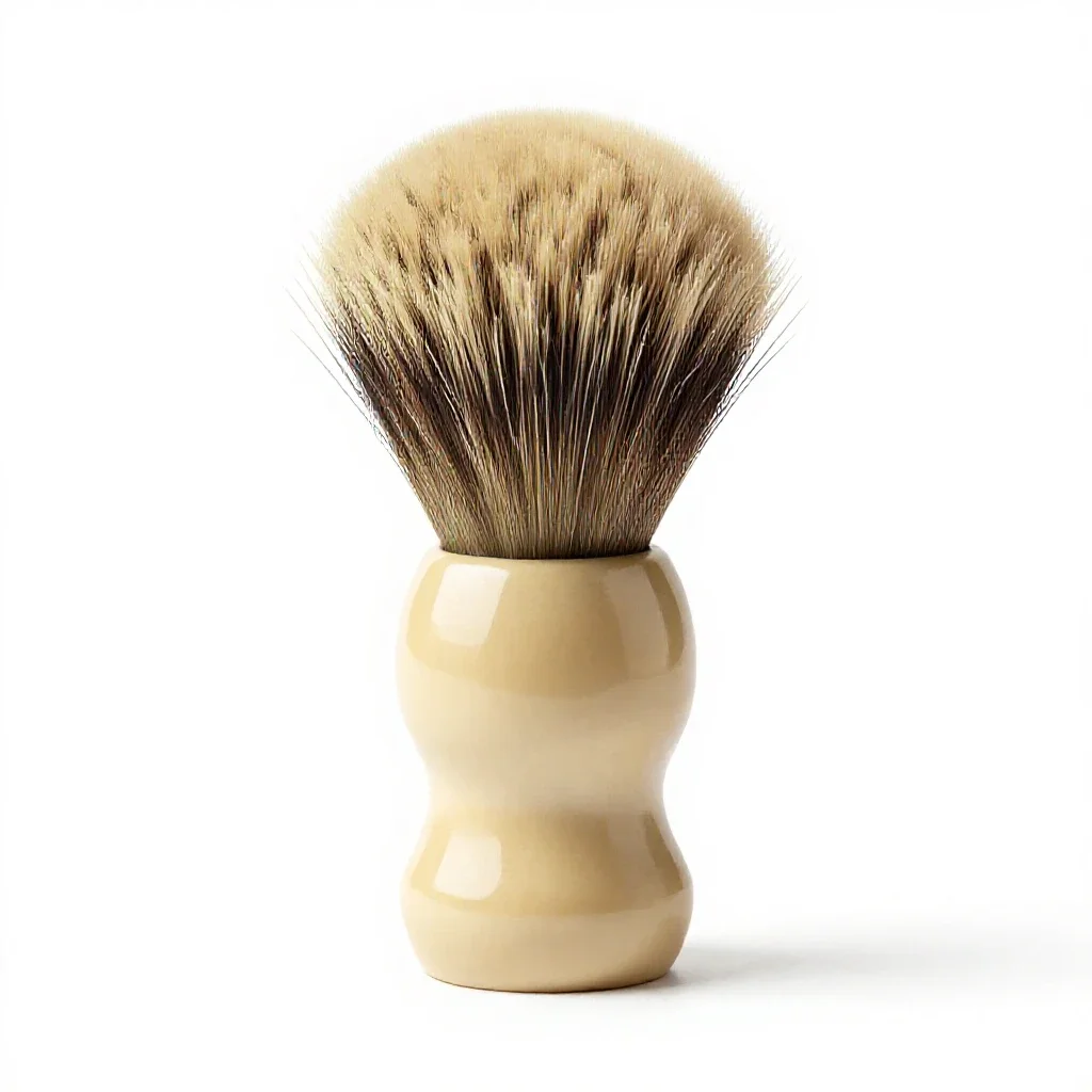 Badger shaving brush isolated on a white background