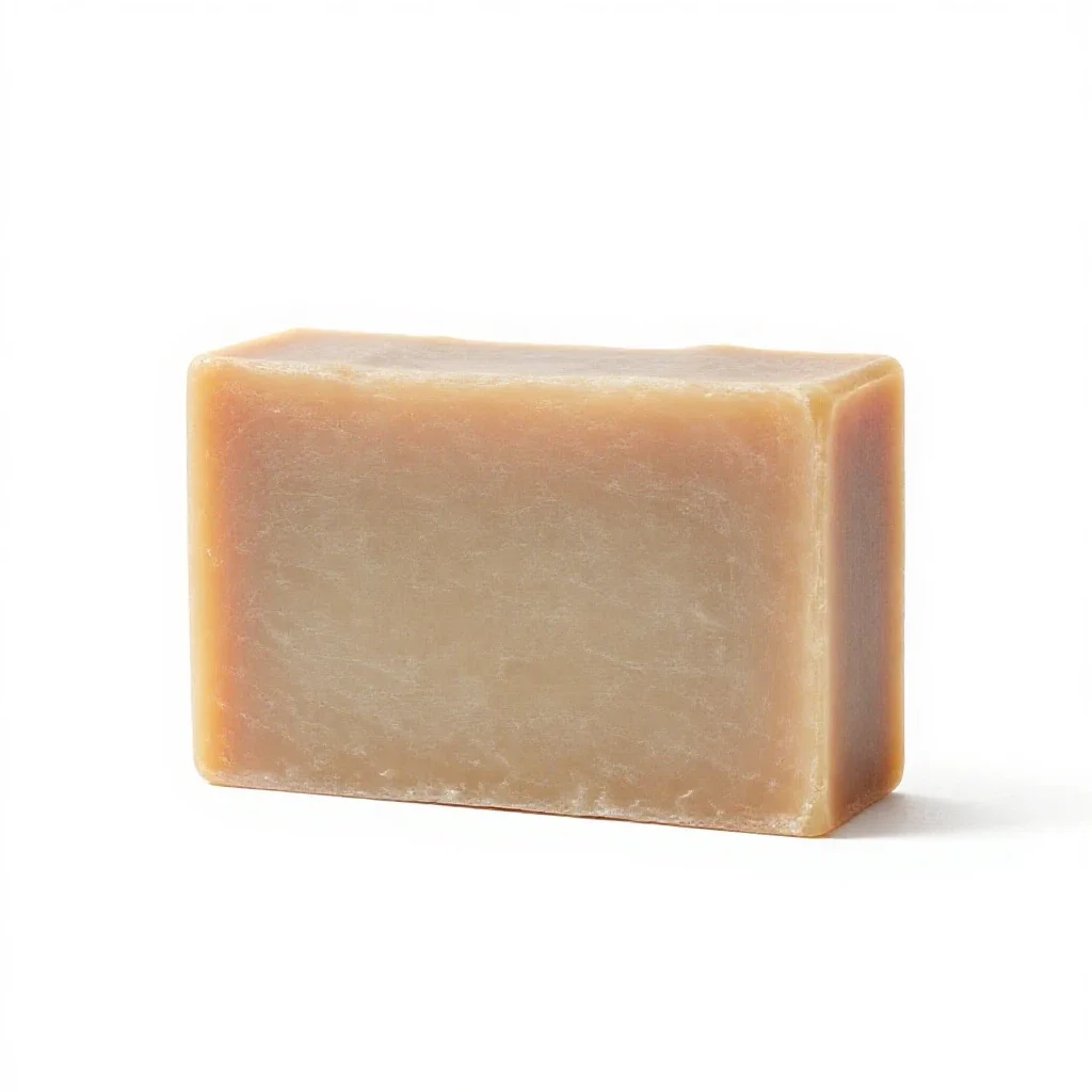 Bar of handmade soap isolated on a white background