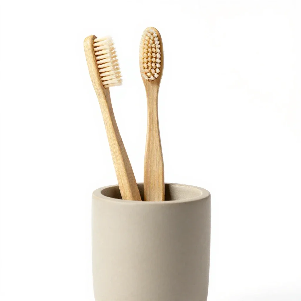 Toothbrush in a holder isolated on a white background