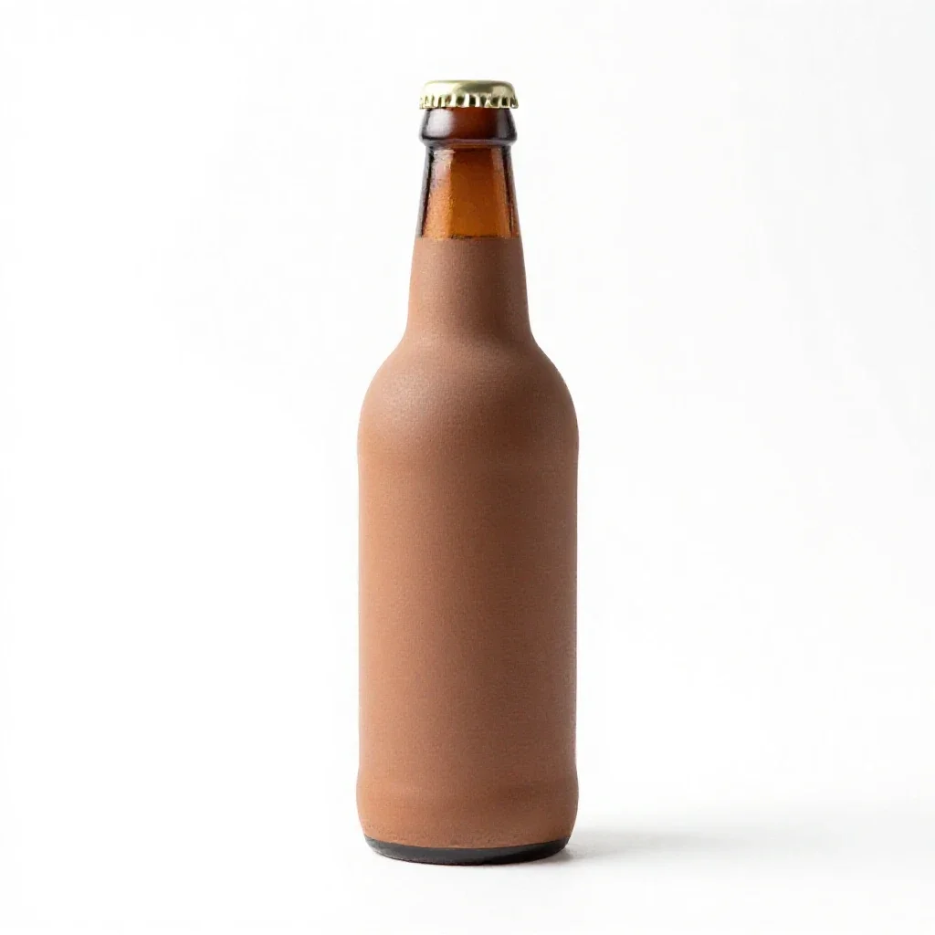 Bottle of kombucha isolated on a white background