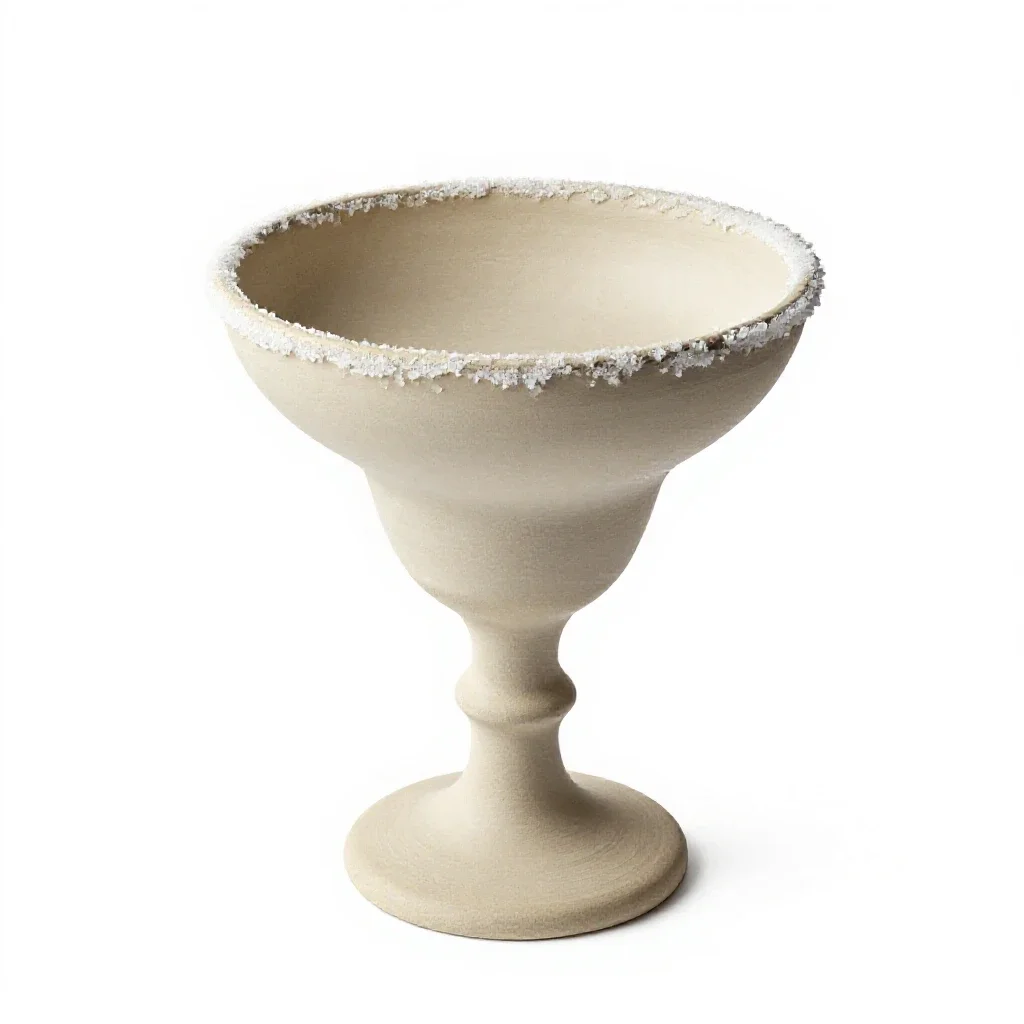 Margarita with a salt rim isolated on a white background