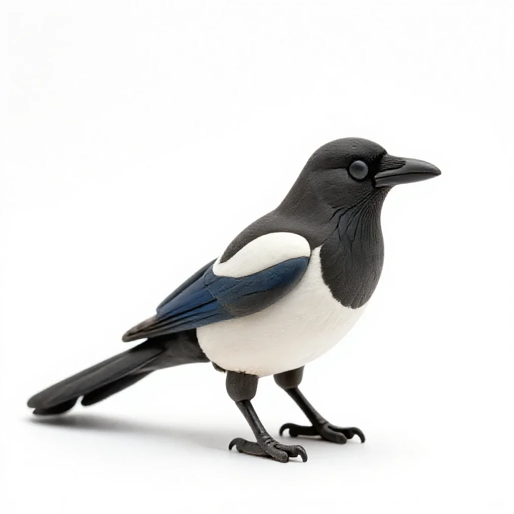 Magpie isolated on a white background