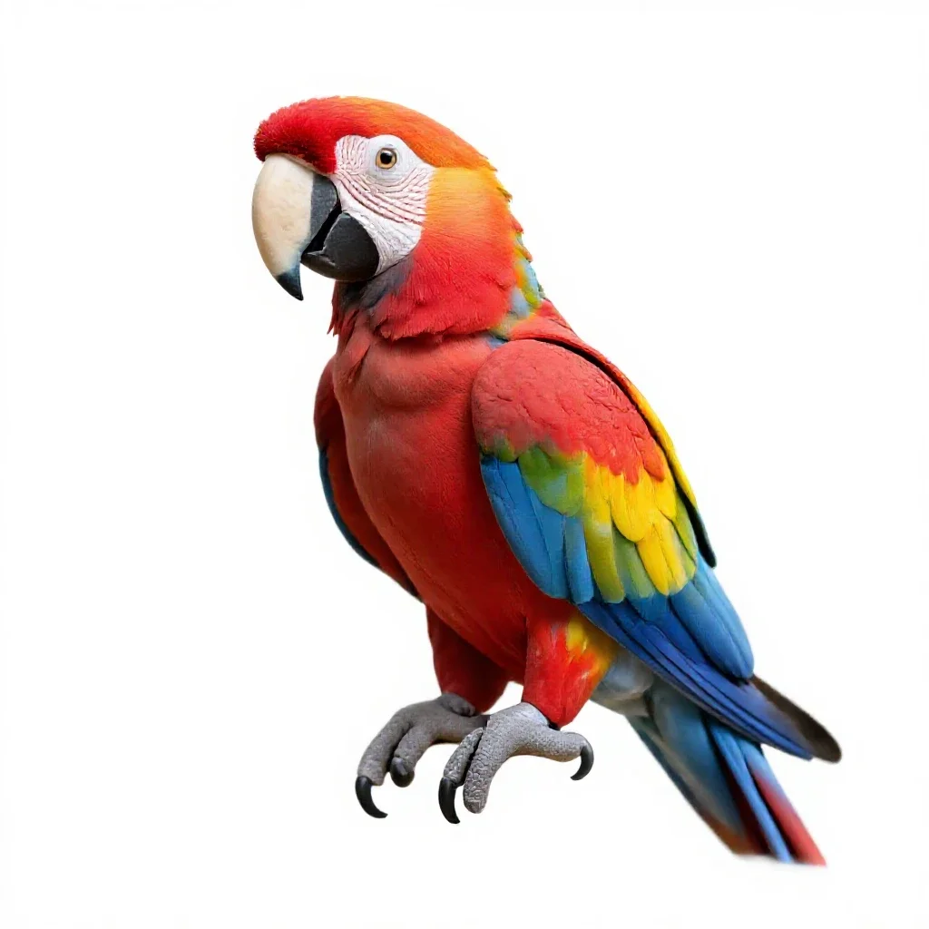 Scarlet macaw isolated on a white background